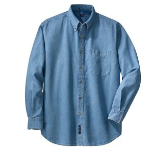Port & Co Long Sleeve Value Denim Shirt. SP10
