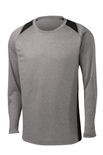 Sport-Tek Long Sleeve Heather Colorblock Contender Tee. ST361LS