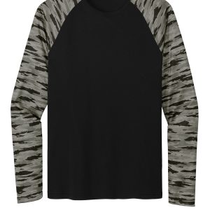 Sport-Tek Drift Camo Colorblock Long Sleeve Tee ST376LS