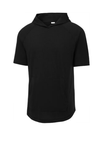 Sport-Tek PosiCharge Tri-Blend Wicking Short Sleeve Hoodie. ST404