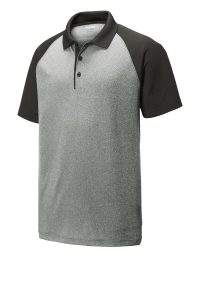 Sport-Tek PosiCharge RacerMesh Raglan Heather Block Polo. ST641