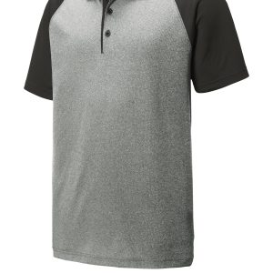 Sport-Tek PosiCharge RacerMesh Raglan Heather Block Polo. ST641