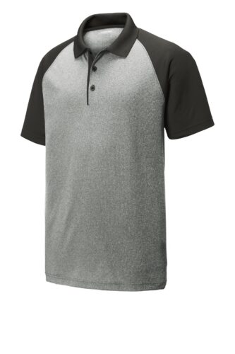 Sport-Tek PosiCharge RacerMesh Raglan Heather Block Polo. ST641