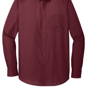 Port Authority Long Sleeve Carefree Poplin Shirt. W100