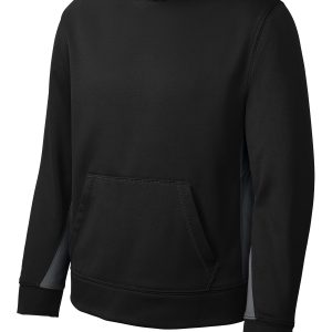 Sport-Tek Youth Sport-Wick Fleece Colorblock Hooded Pullover. YST235