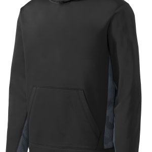 Sport-Tek Youth Sport-Wick CamoHex Fleece Colorblock Hooded Pullover. YST239