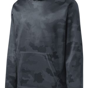 Sport-Tek Youth Sport-Wick CamoHex Fleece Hooded Pullover. YST240