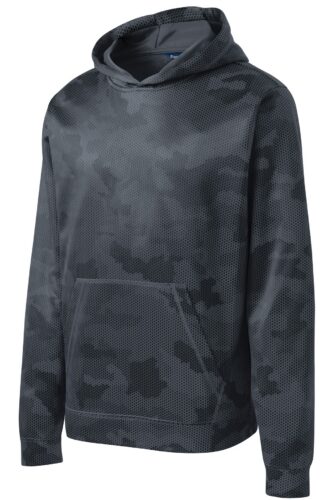 Sport-Tek Youth Sport-Wick CamoHex Fleece Hooded Pullover. YST240