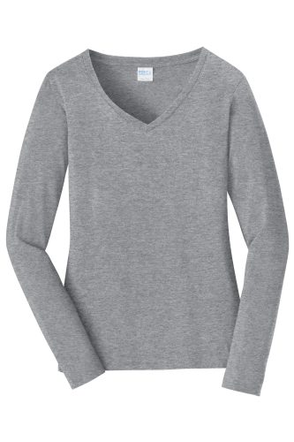 Port & Co Women's Long Sleeve Fan Favorite V-Neck Tee. LPC450VLS