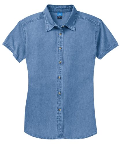 Port & Co Women's Short Sleeve Value Denim Shirt. LSP11