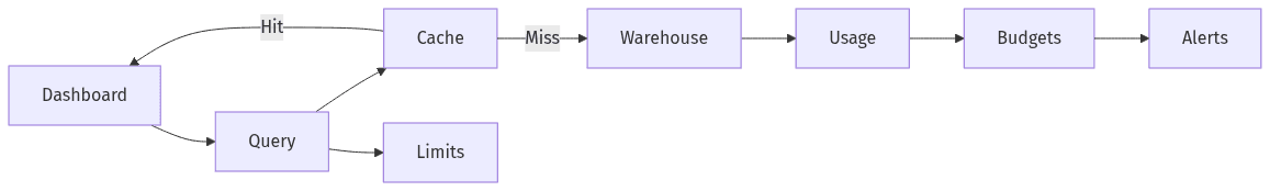 Cost control loop for embedded analytics usage