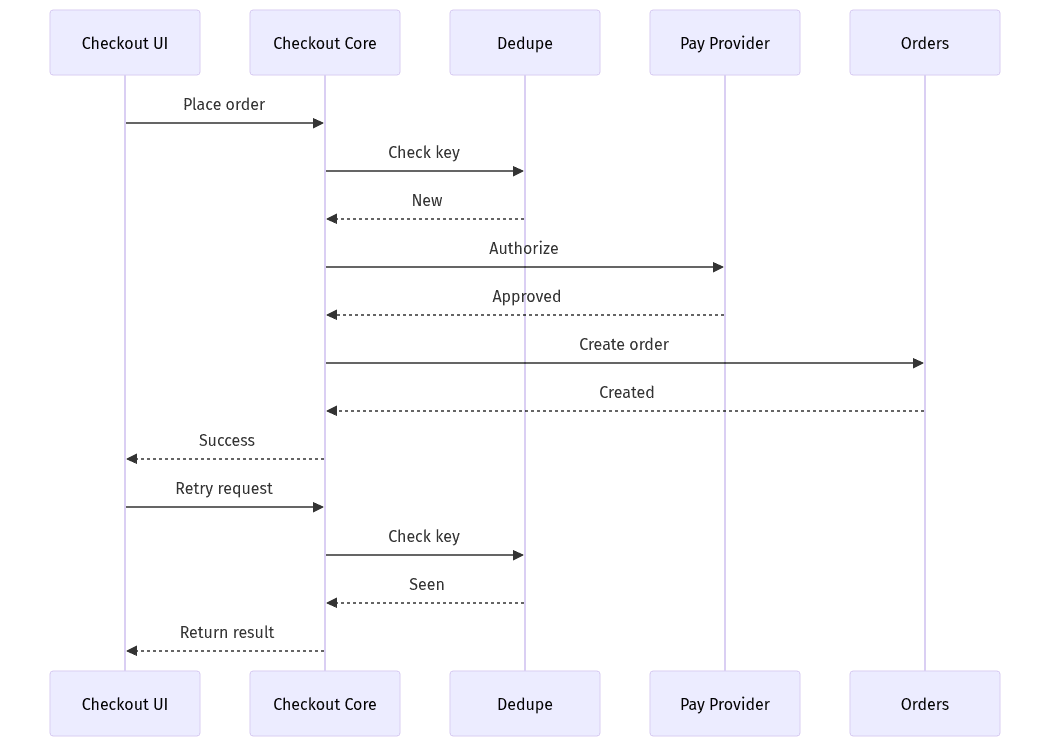 Idempotent retries for payment and order calls