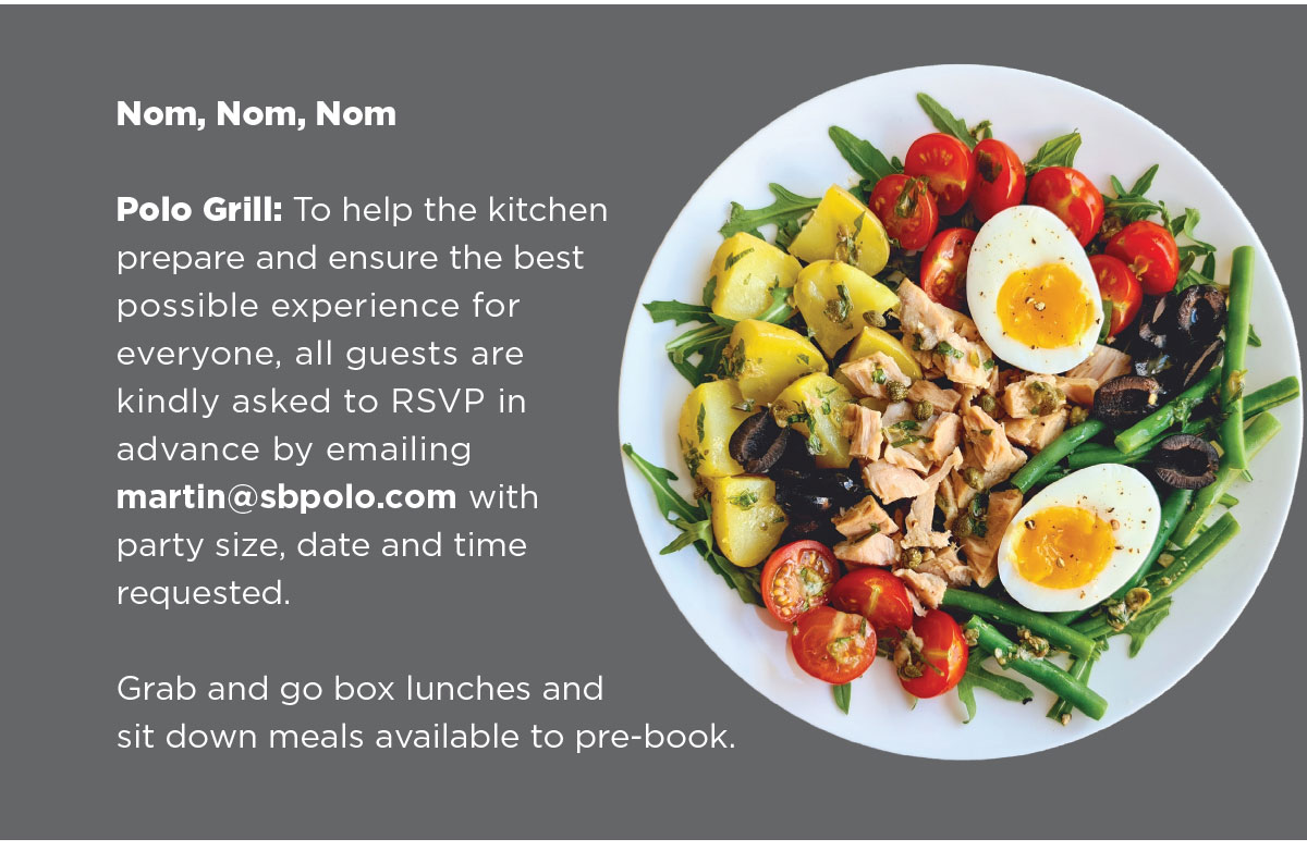 Order box lunches from the Santa Barbara Polo Club