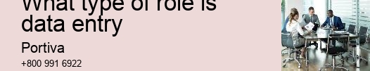 What type of role is data entry