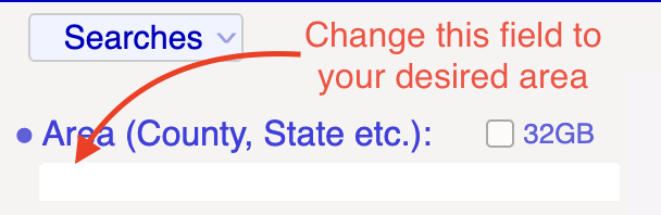 Choose New Area Sample