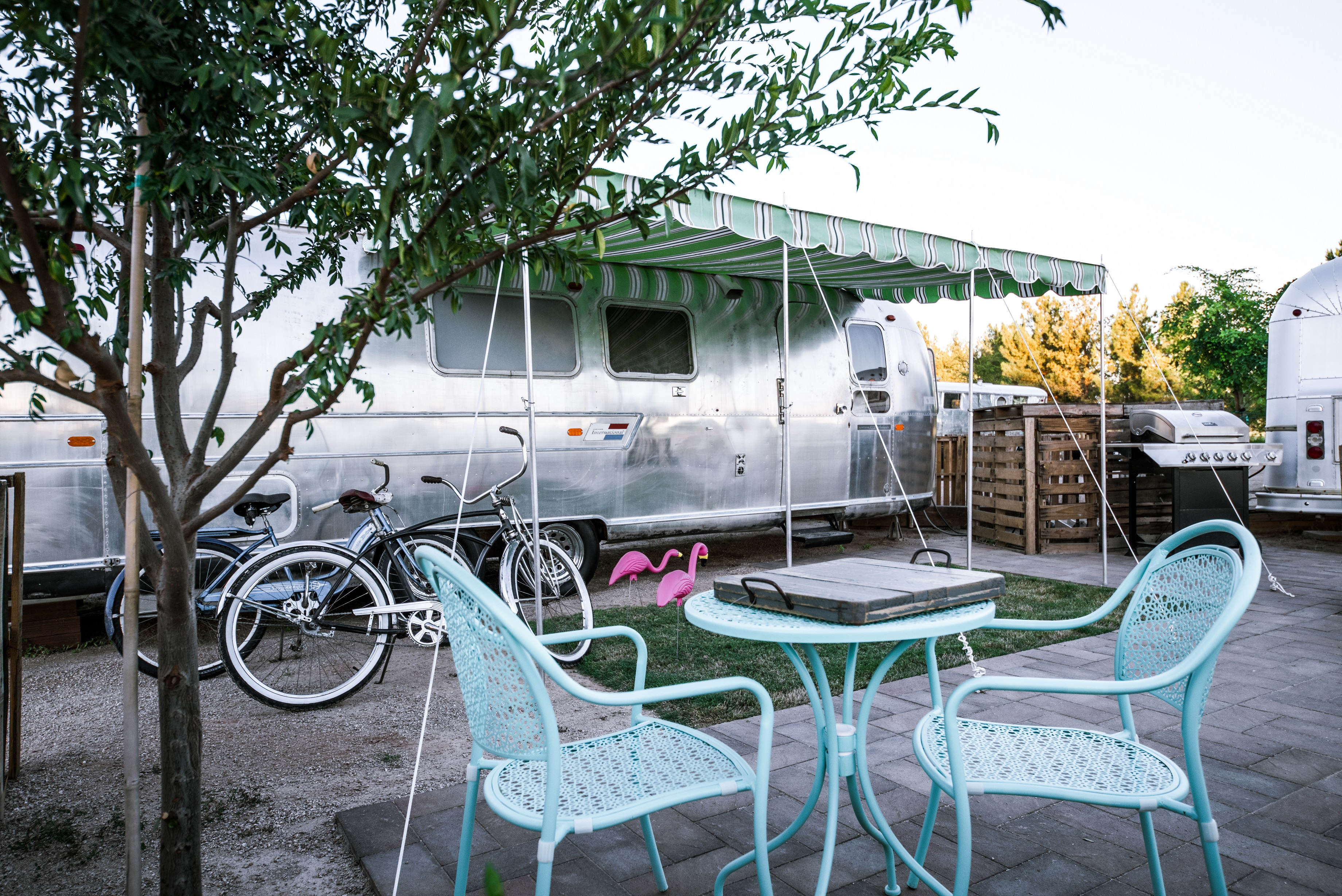 Cozy Peach at Schnepf Farms Airstream