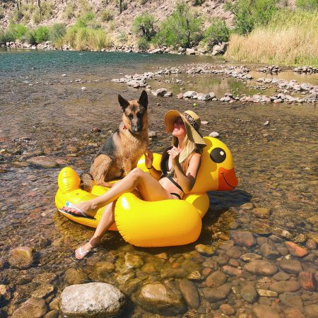 Salt River Floating Girl and Dog - Crowdriff