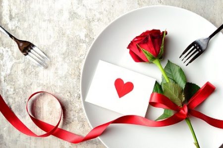 Valentine's Day Dinner Setup Rose