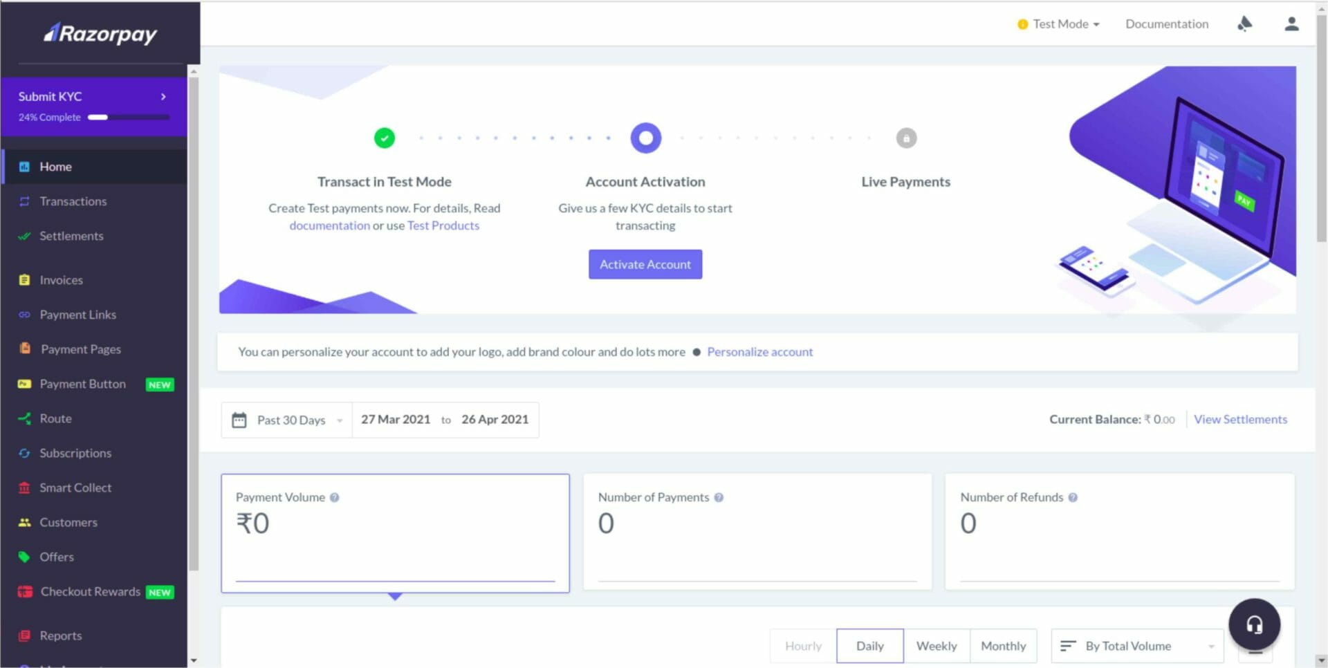 Go to Razorpay Dashboard.