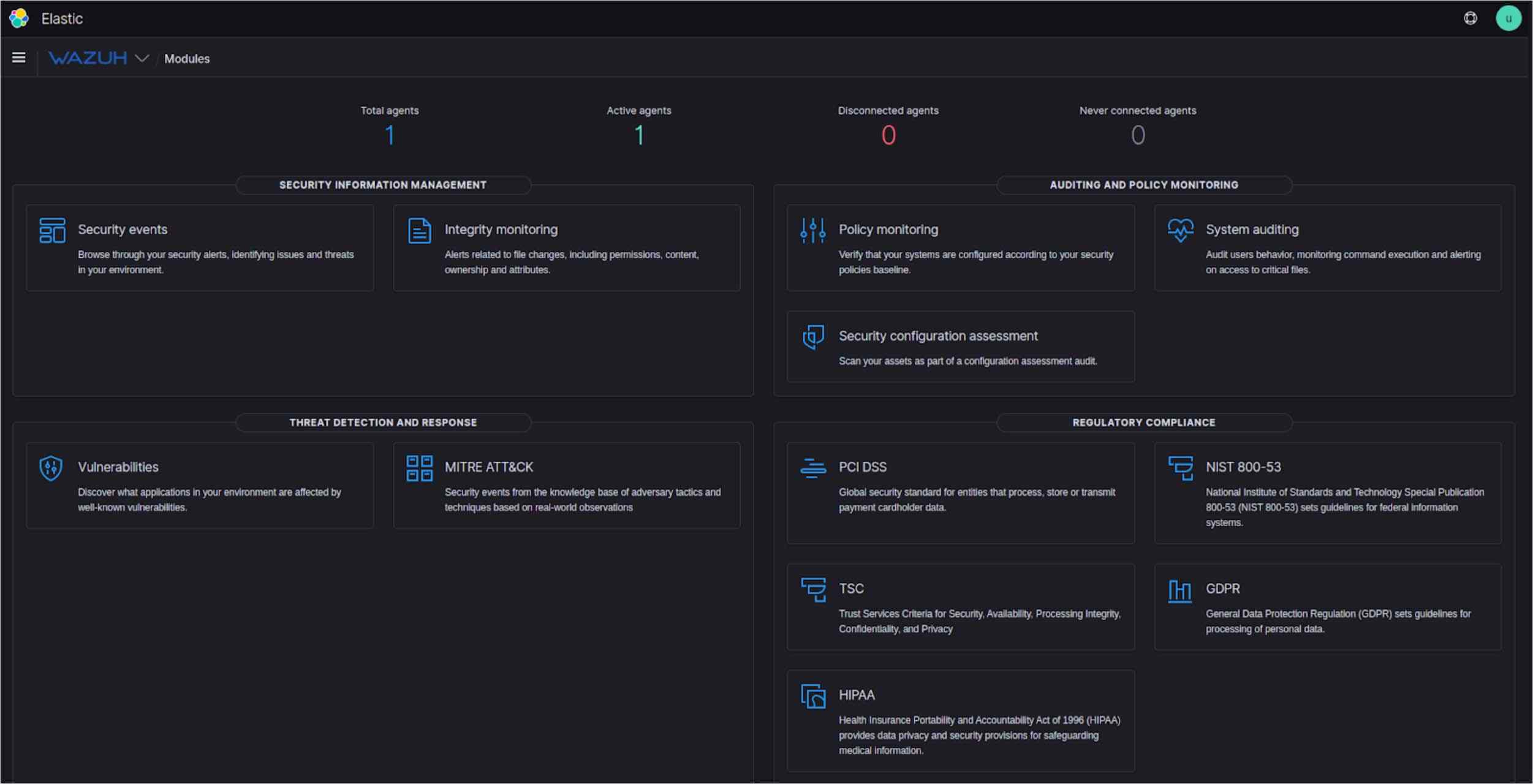 Wazuh dashboard