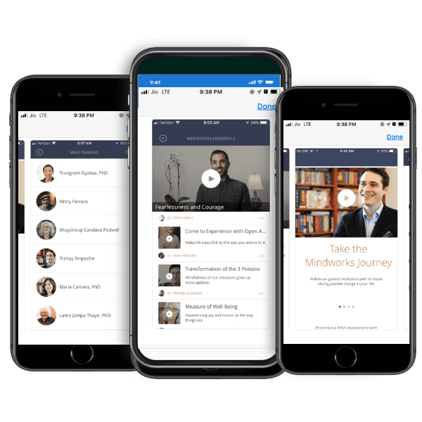 UI UX design done for meditation application