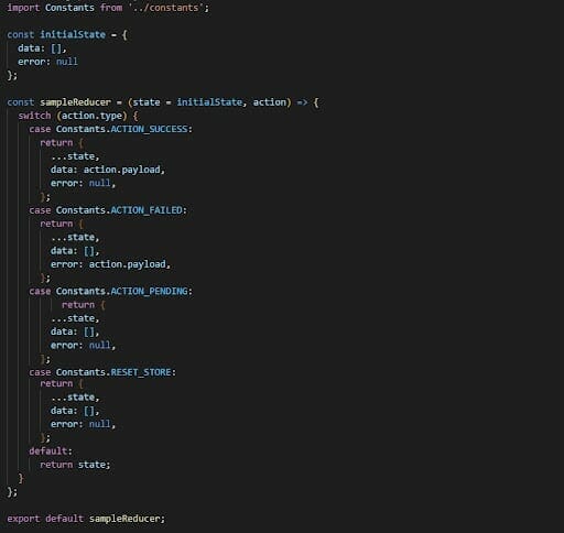 Example of Reducer object