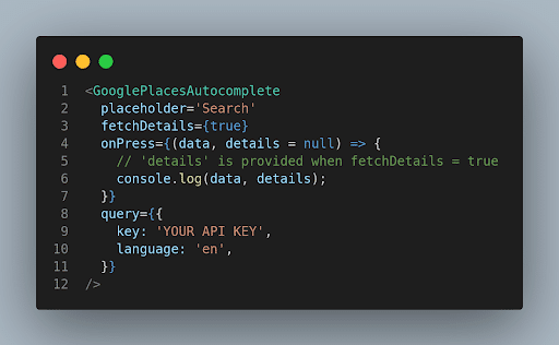 Google Places AutoComplete Code