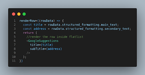 renderRow()