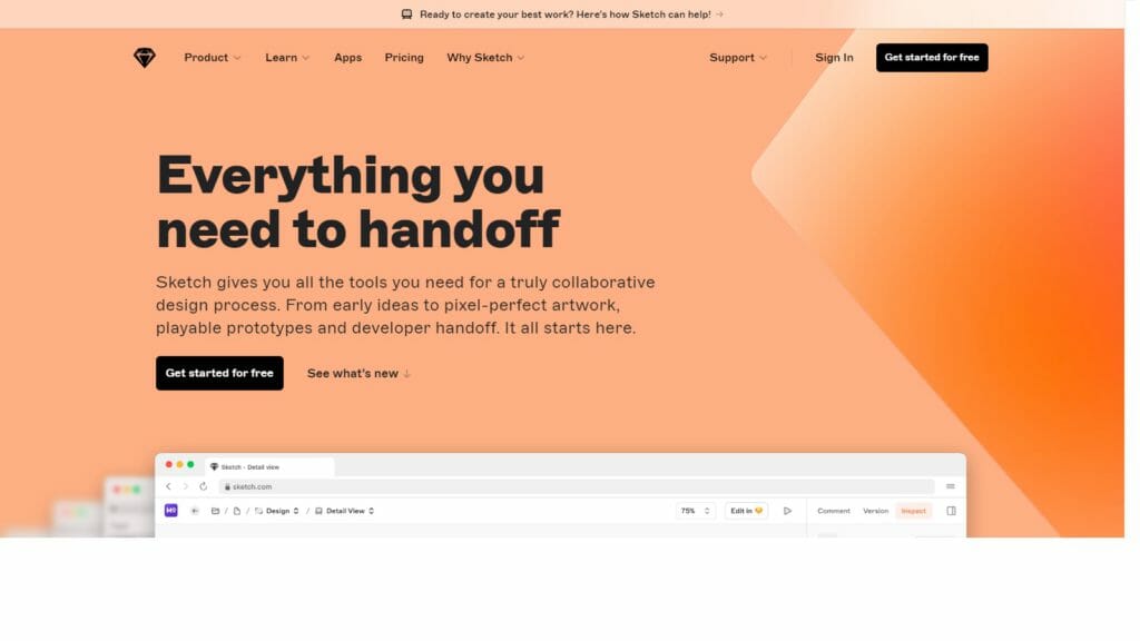 Sketch homepage