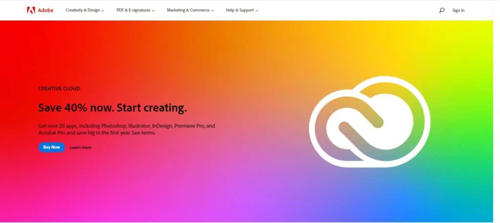 Adobe xd homepage