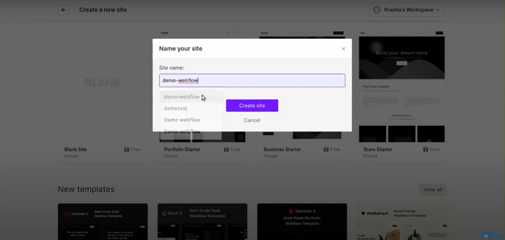 webflow dashboard