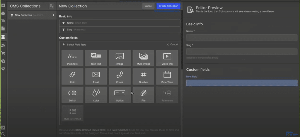 webflow dashboard
