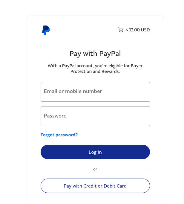 Pay with PayPal