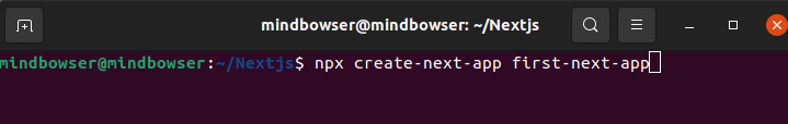 code image for creating next app