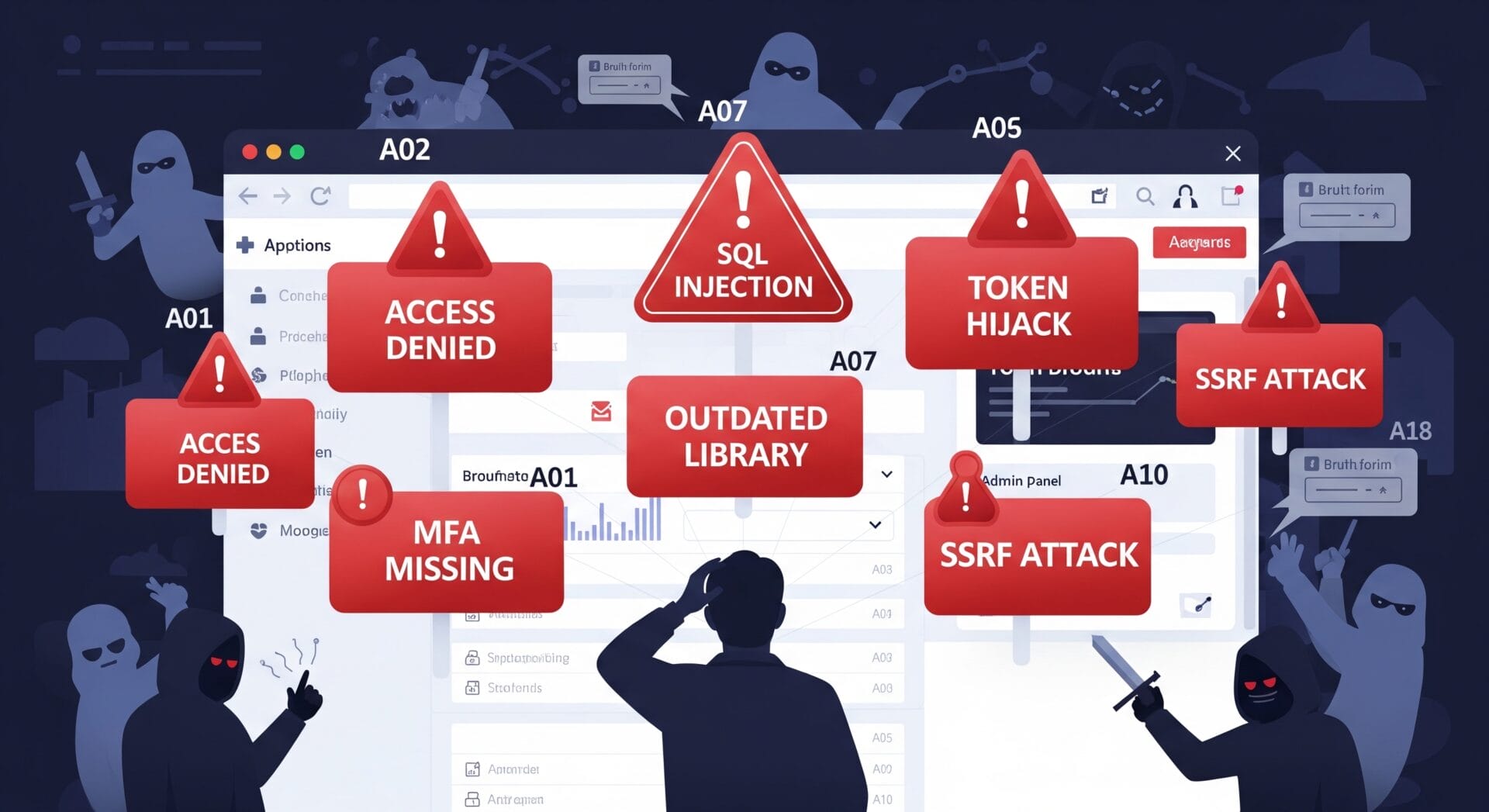 image of Top 10 OWASP security risks in modern web apps.