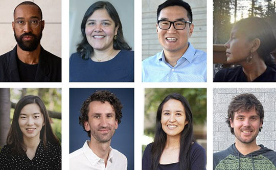 Top row L to R: Coleman Collins, Paola Guerrero Rosada, Evgeny Kvon, Evangelina Macias. Bottom row L to R: Xizheng Wang, Pim Oomen, Carolina Valdivia, Henri Drake.