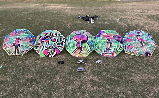 UC Irvine computer scientists used the field at the campus’s Anteater Recreation Center to demonstrate their FlyTrap attack on autonomous drones. 