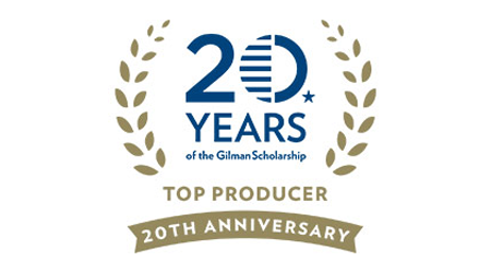 20 Years of the Gilman Scholarship Top Producer logo