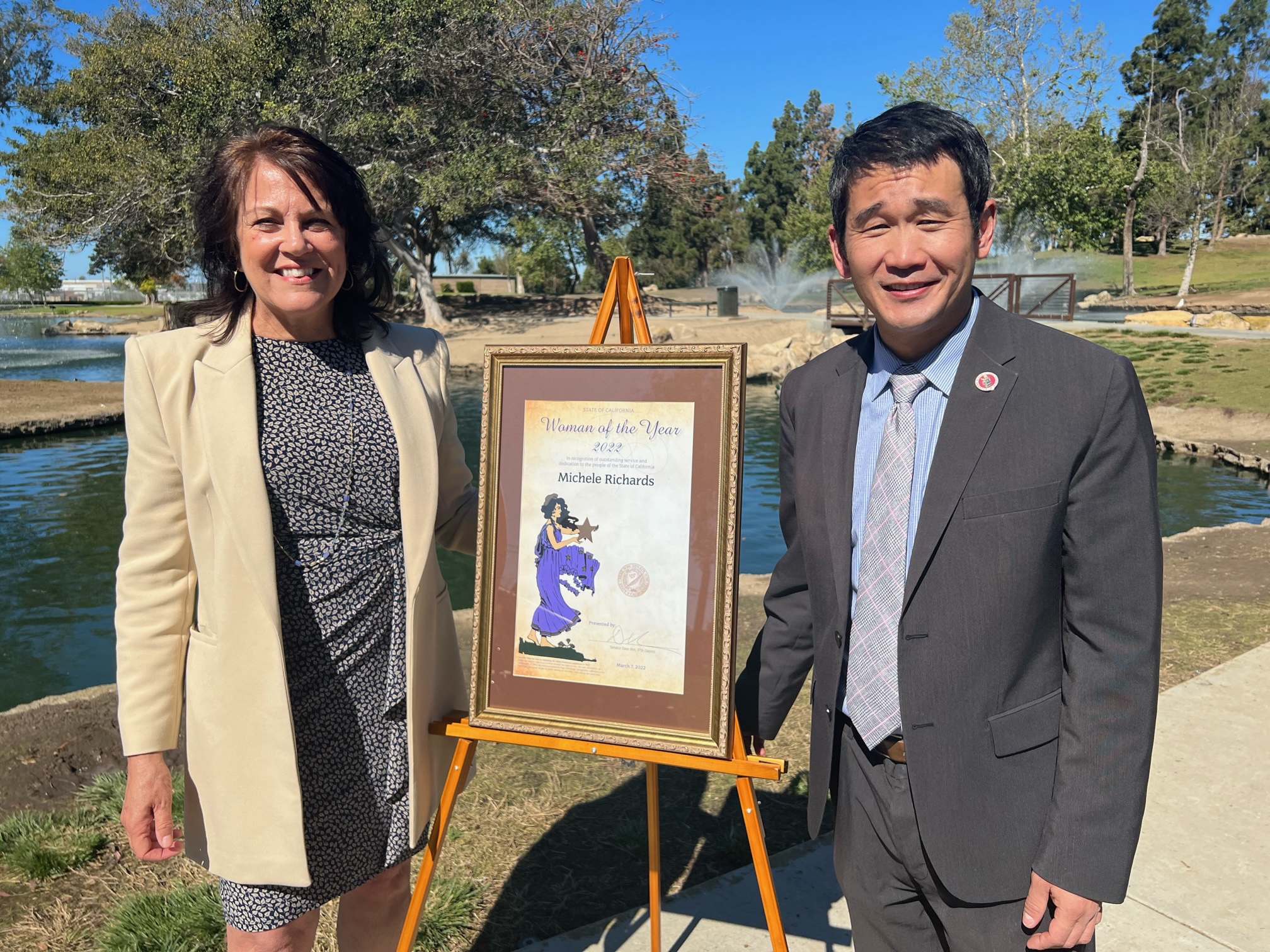 Senator Min Awards Orange County Fairgrounds CEO Michele Richards 2022