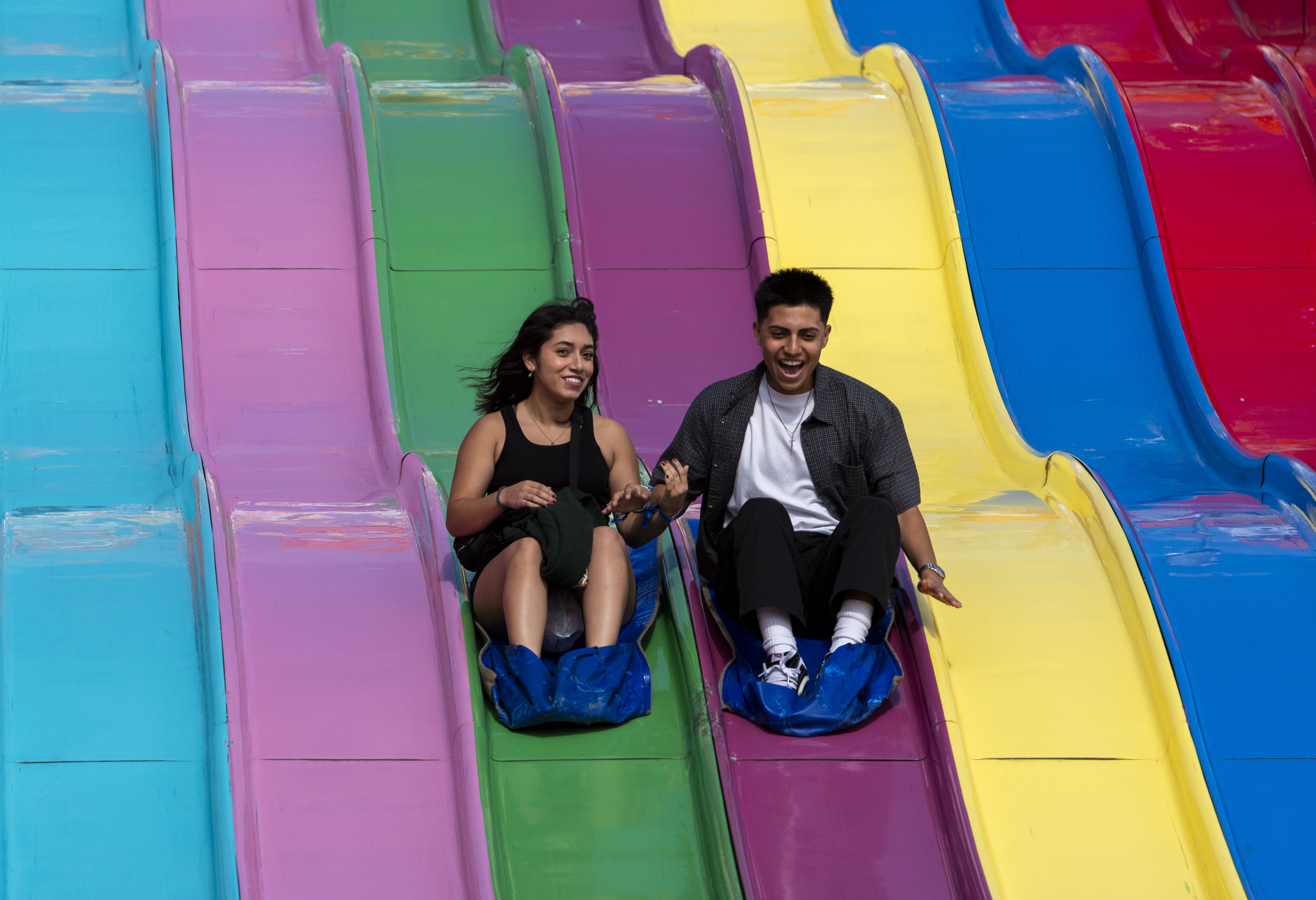 Couple on slide
