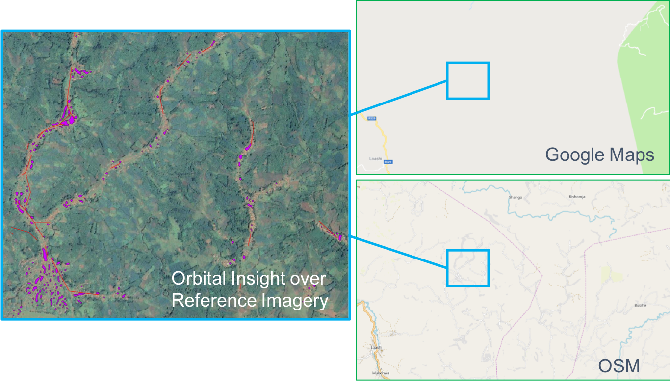 Remote population centers versus OSM data