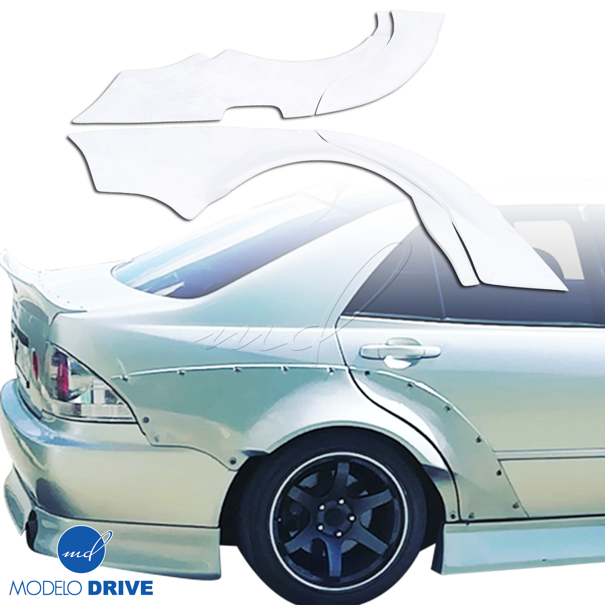 FRP MSV Wide Body 50mm Fender Flares (rear) 6pc IS300 4dr For Lexus IS