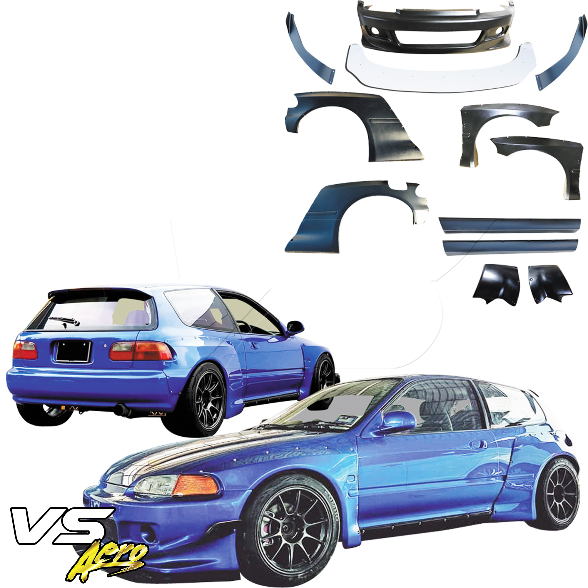 Frp Tkyo Bunny Wide Body Kit 12pc 3dr Hatchback Fits Honda Civic Eg 92 95 V Ebay