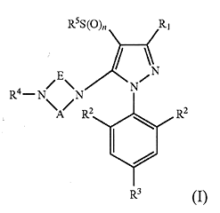 Imagen de la patente 1-FENIL-3-PIPERAZIN-PIRAZOLES Y COMPOSICIONES DE MATERIA PESTICIDAS DE LOS MISMOS.