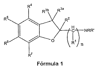 Imagen de la patente ALCANAMINAS DE DIHIDROBENZOFURANILO Y COMPOSICIONES FARMACEUTICAS QUE LAS CONTIENEN.