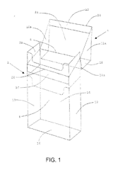 Imagen de la patente CONTENEDOR CON TAPA ARTICULADA CON PANEL SEPARADOR ADICIONAL.