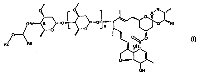 Imagen de la patente DERIVADOS DE AVERMECTINA B1 Y MONOSACARIDO DE AVERMECTINA B1 QUE TIENEN UN SUSTITUYENTE DE ALCOXIMETILO EN LA POSICIoN 4" O 4'.