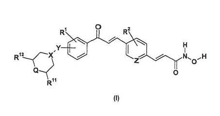 Imagen de la patente DERIVADOS DE N-HIDROXI-3-(4-{3-FENIL-S-OXO-PROPENIL}-FENIL)-ACRILAMIDA Y COMPUESTOS RELACIONADOS COMO INHIBIDORES DE HISTONA DESACETILASA PARA EL TRATAMIENTO DEL CANCER.