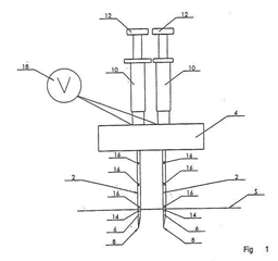 Imagen de la patente DISPOSITIVO DE ELECTROPORACION Y APARATO DE INYECCION.