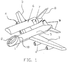 Imagen de la patente ESTRUCTURA DE AVION CON CAPSULA DE PASAJEROS Y/O CARGO REMOVIBLES.